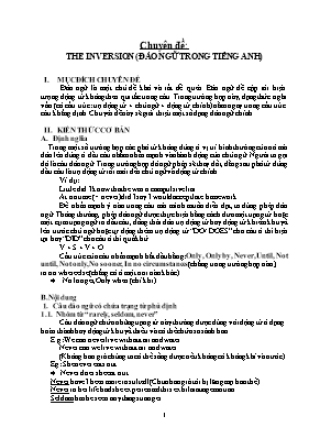 Chuyên đề The inversion (Đảo ngữ trong tiếng Anh)